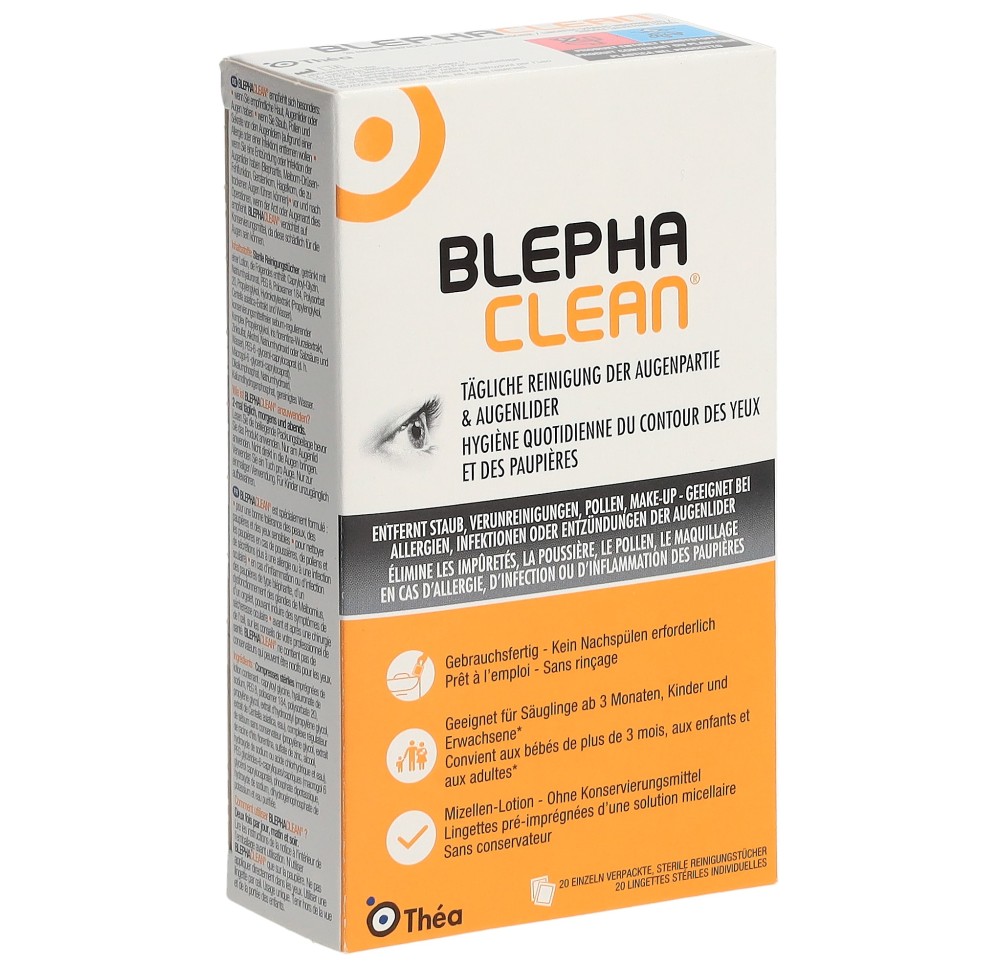BLEPHACLEAN lingettes stér individuelles 20 pce BLEPHACLEAN lingettes stér individuelles 20 pce