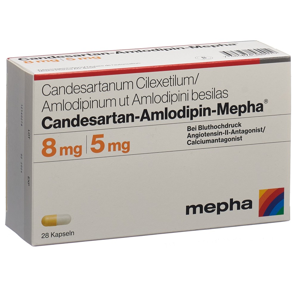 CANDESARTAN-AMLODIP Mepha caps 8mg/5mg 28 pce CANDESARTAN-AMLODIP Mepha caps 8mg/5mg 28 pce