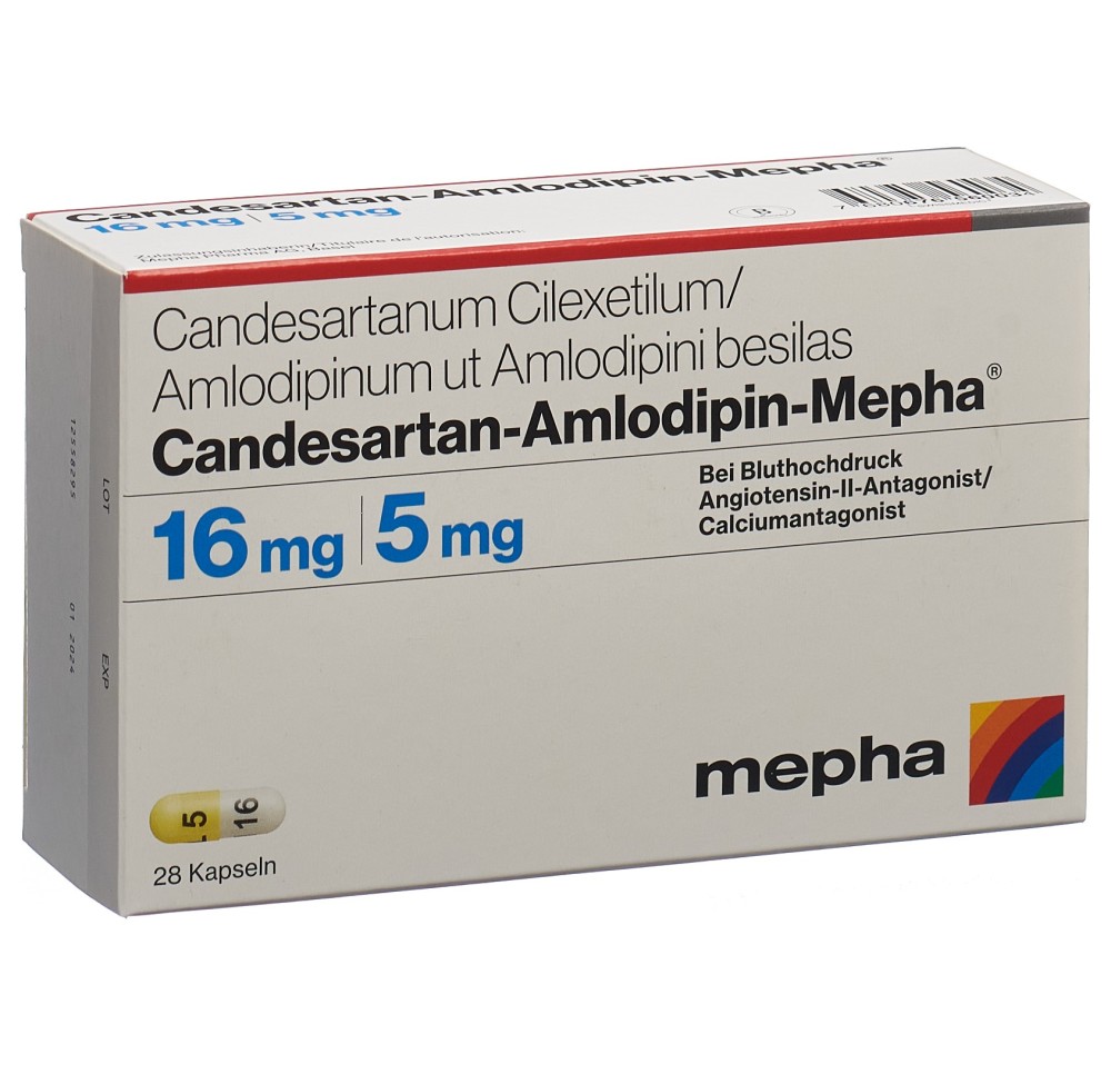 CANDESARTAN-AMLODIPI Mepha caps 16mg/5mg 28 pce CANDESARTAN-AMLODIPI Mepha caps 16mg/5mg 28 pce