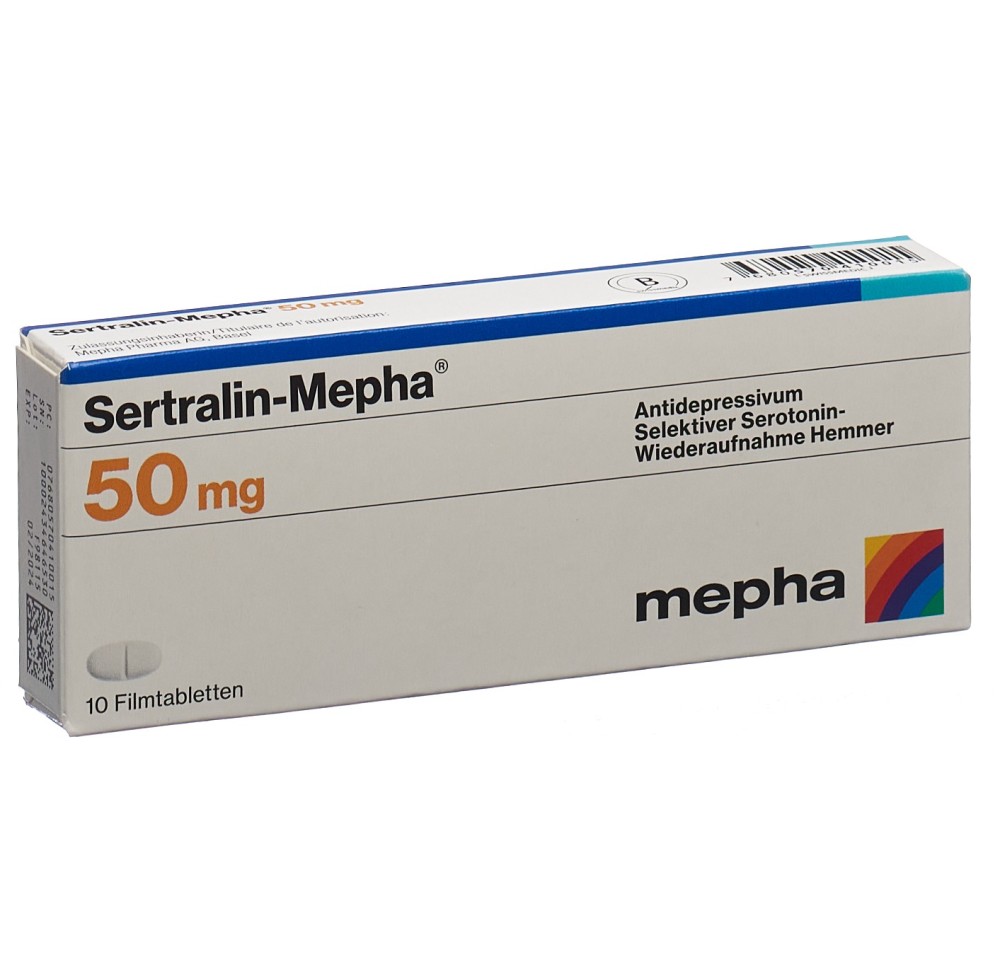 SERTRALIN Mepha cpr pell 50 mg 10 pce SERTRALIN Mepha cpr pell 50 mg 10 pce