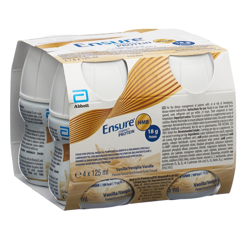 ENSURE Compact protéines HMB vanille 4 x 125 ml