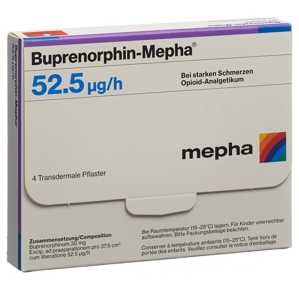 BUPRENORPHIN Mepha TTS 52.5 mcg/h sach 4 pce BUPRENORPHIN Mepha TTS 52.5 mcg/h sach 4 pce