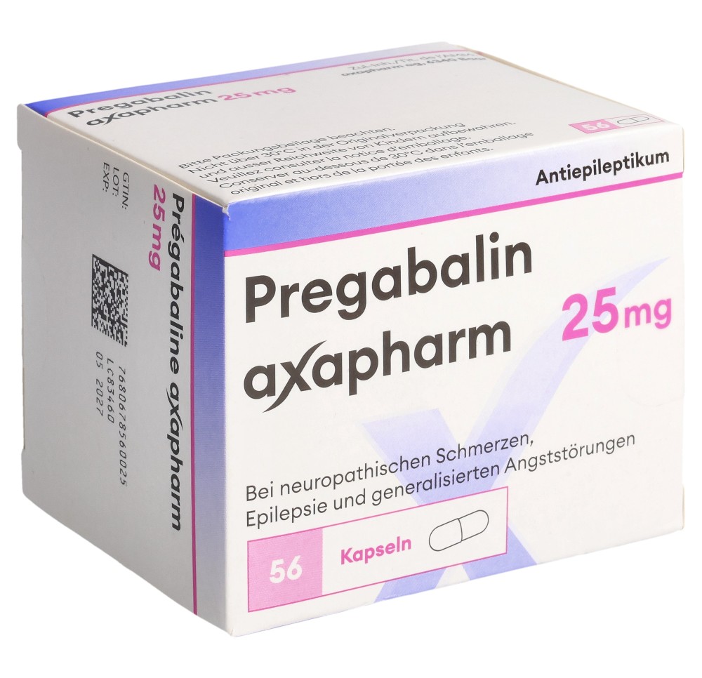 PREGABALINE axapharm caps 25 mg 56 pce PREGABALINE axapharm caps 25 mg 56 pce
