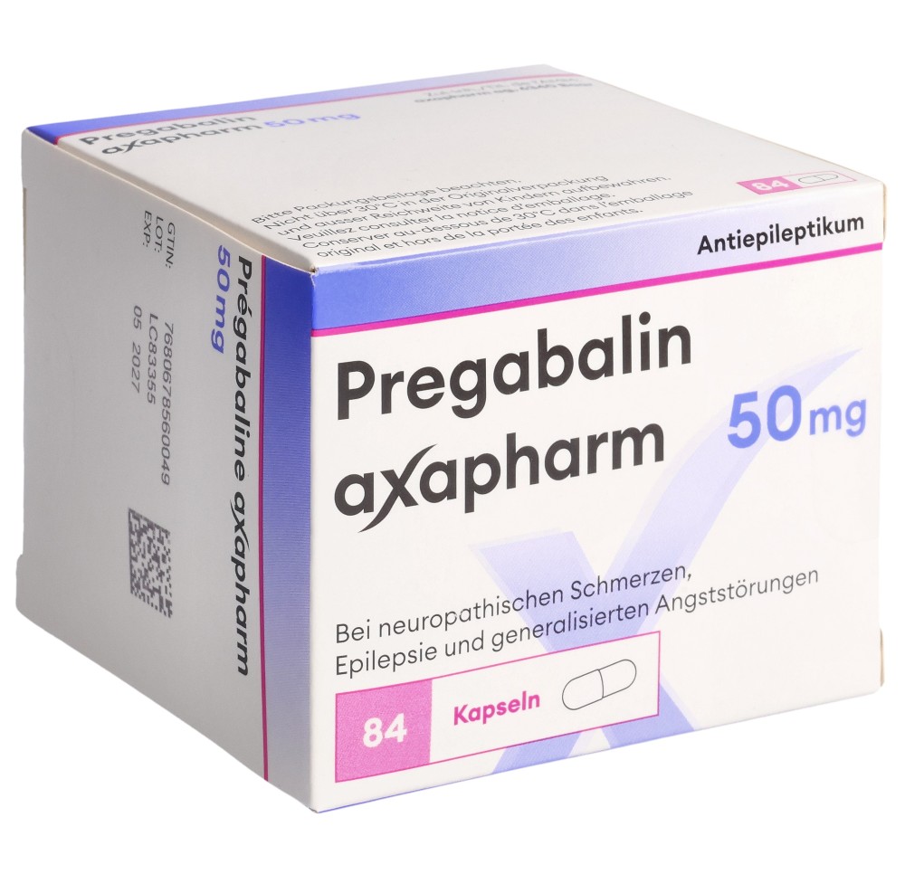 PREGABALINE axapharm caps 50 mg 84 pce PREGABALINE axapharm caps 50 mg 84 pce