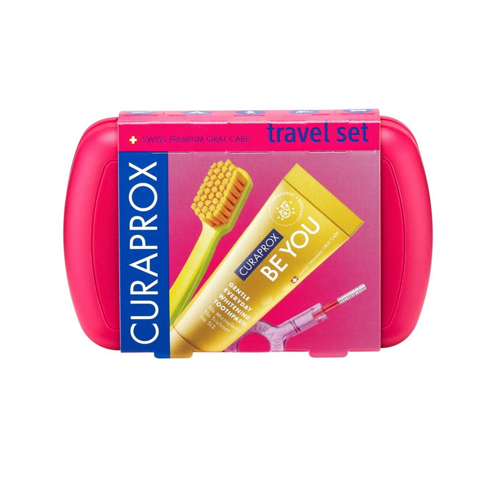 CURAPROX travel set magenta