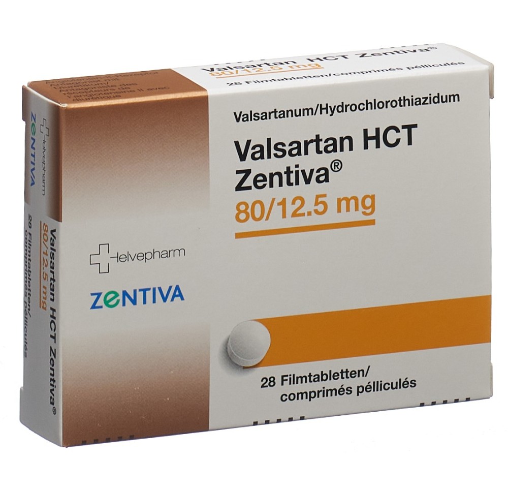 VALSARTAN HCT Zentiva cpr pell 80/12.5mg 28 pce VALSARTAN HCT Zentiva cpr pell 80/12.5mg 28 pce