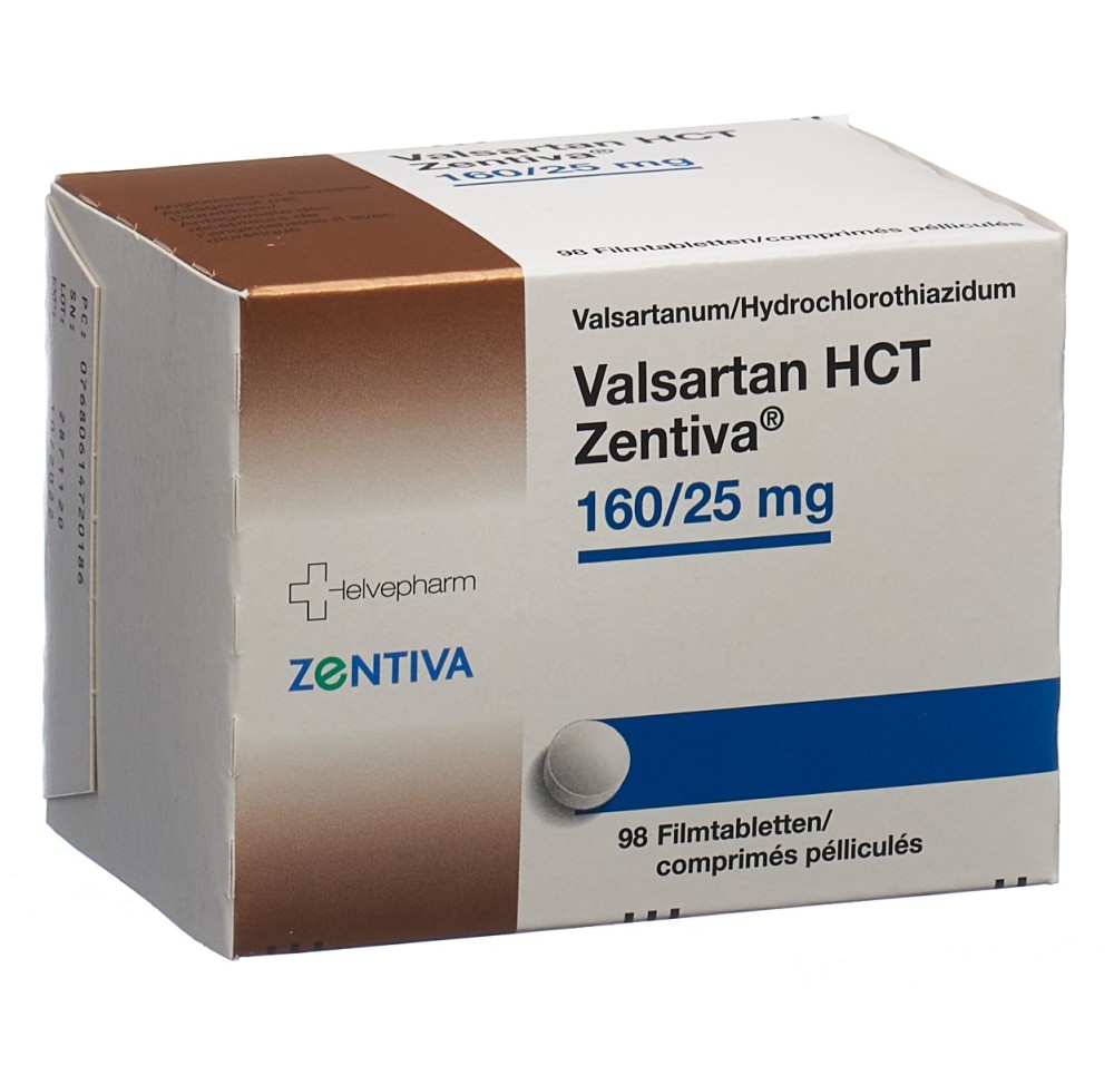 VALSARTAN HCT Zentiva cpr pell 160/25mg 98 pce VALSARTAN HCT Zentiva cpr pell 160/25mg 98 pce