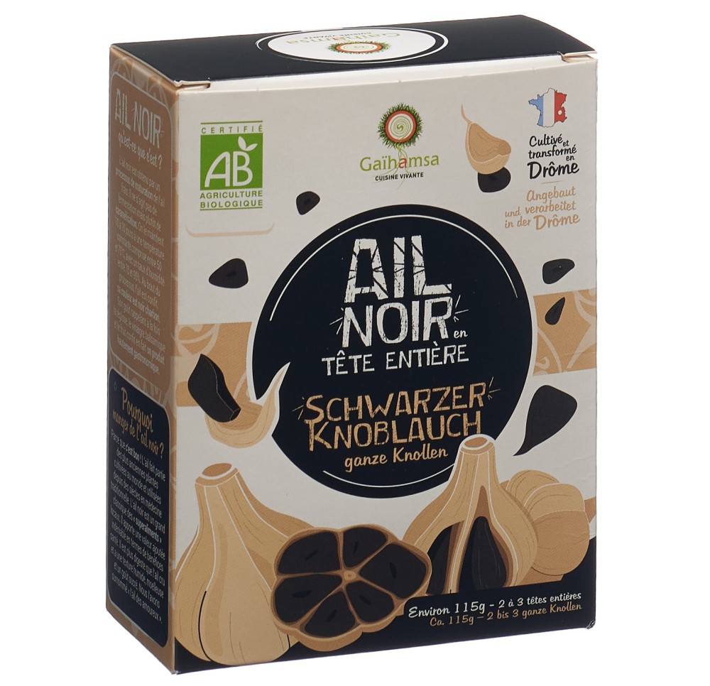 GAIHAMSA ail noir têtes entières bio 2 pce