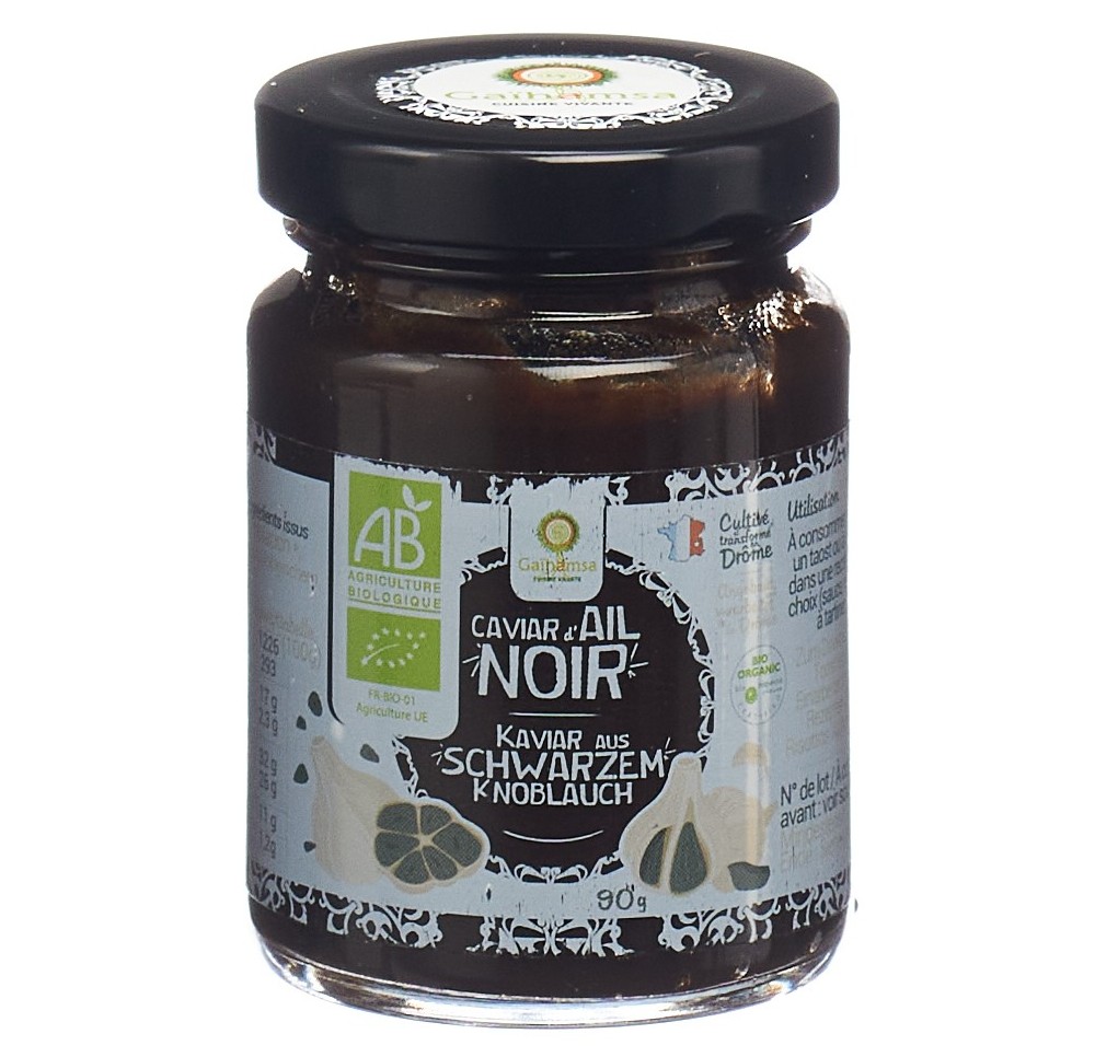 GAIHAMSA caviar d'ail noir bio verre 90 g GAIHAMSA caviar d'ail noir bio verre 90 g
