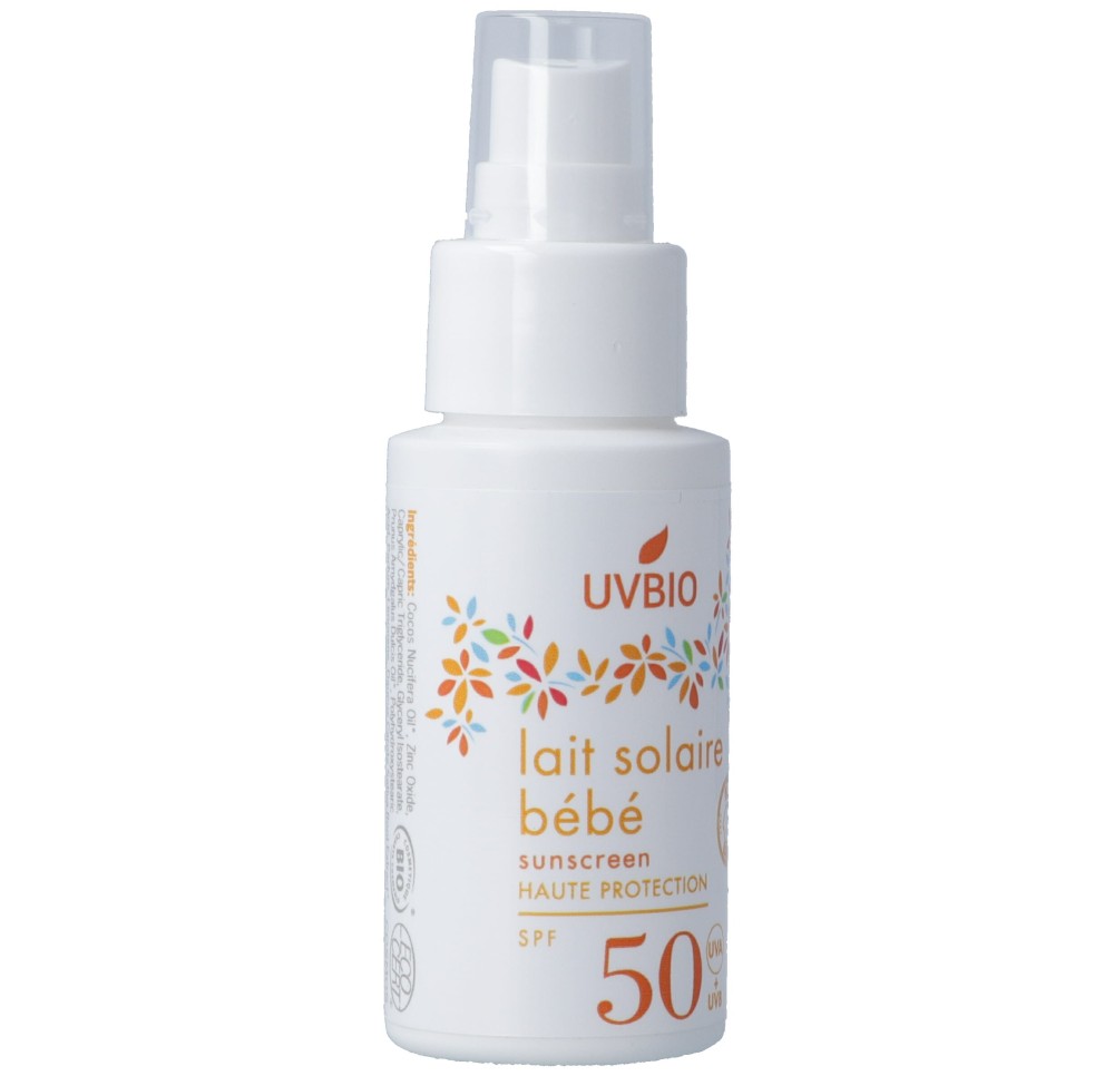 UVBIO Lait solaire bébé SPF50 bio fl 50 ml