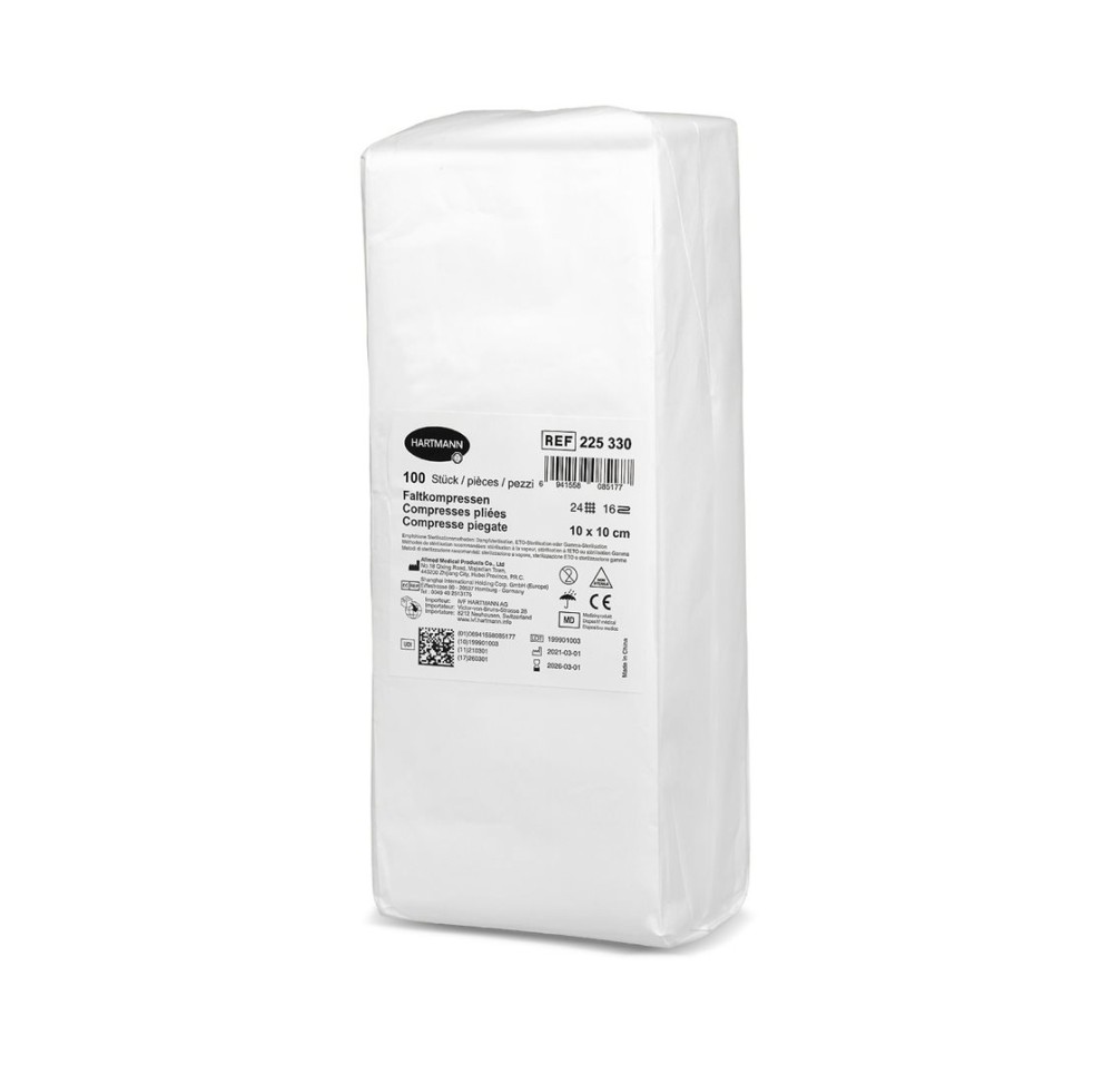 IVF compr pliées T24 10x10cm 16couche 100 pce