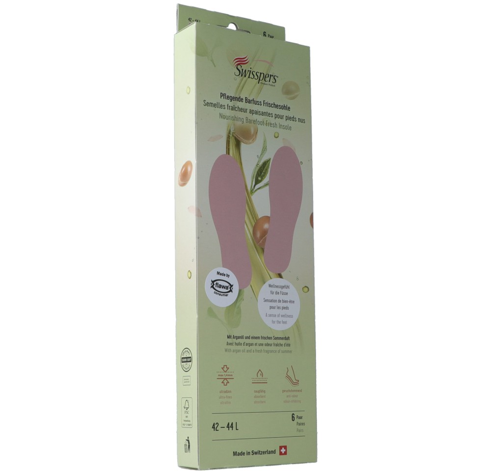 SWISSPERS semell fraî pieds nus L 44 rosé 6 paire
