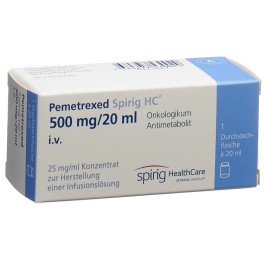 PEMETREXED Spirig HC conc perf 500 mg/20ml flac