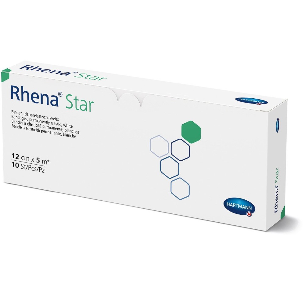 RHENA Star bande élast 12cmx5m blanc ouvert 10 pce