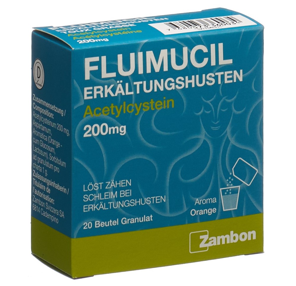 FLUIMUCIL toux grasse gran 200 mg 20 pce FLUIMUCIL toux grasse gran 200 mg 20 pce