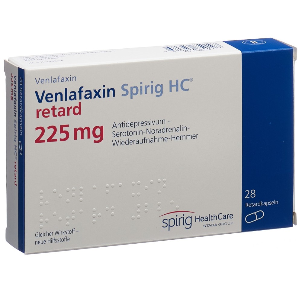 VENLAFAXINE Spirig HC caps ret 225 mg 28 pce VENLAFAXINE Spirig HC caps ret 225 mg 28 pce