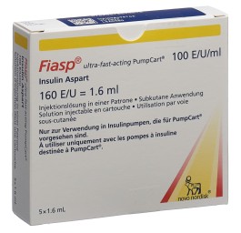 FIASP PumpCart sol inj 100 U/ml 5 cartouche 1.6 ml