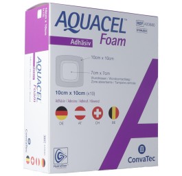 AQUACEL Foam adhésif 10x10cm 10 pce