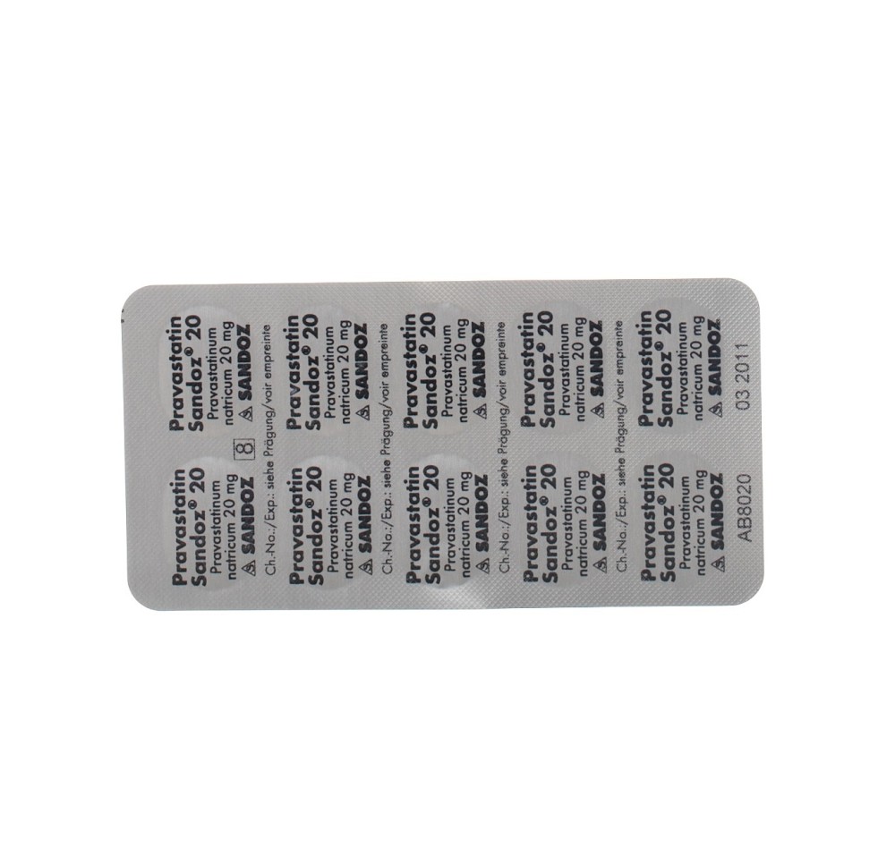 PRAVASTATINE Sandoz cpr 20 mg 100 pce PRAVASTATINE Sandoz cpr 20 mg 100 pce