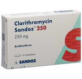CLARITHROMYCINE Sandoz cpr pell 250 mg 14 pce