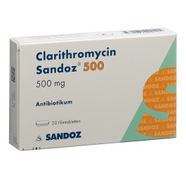 CLARITHROMYCINE Sandoz cpr pell 500 mg 20 pce