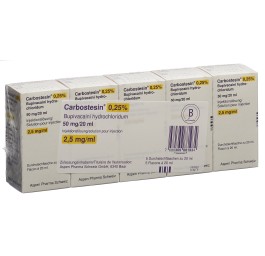 CARBOSTESIN 0.25% sol inj 50 mg/20ml 5 amp 20 ml