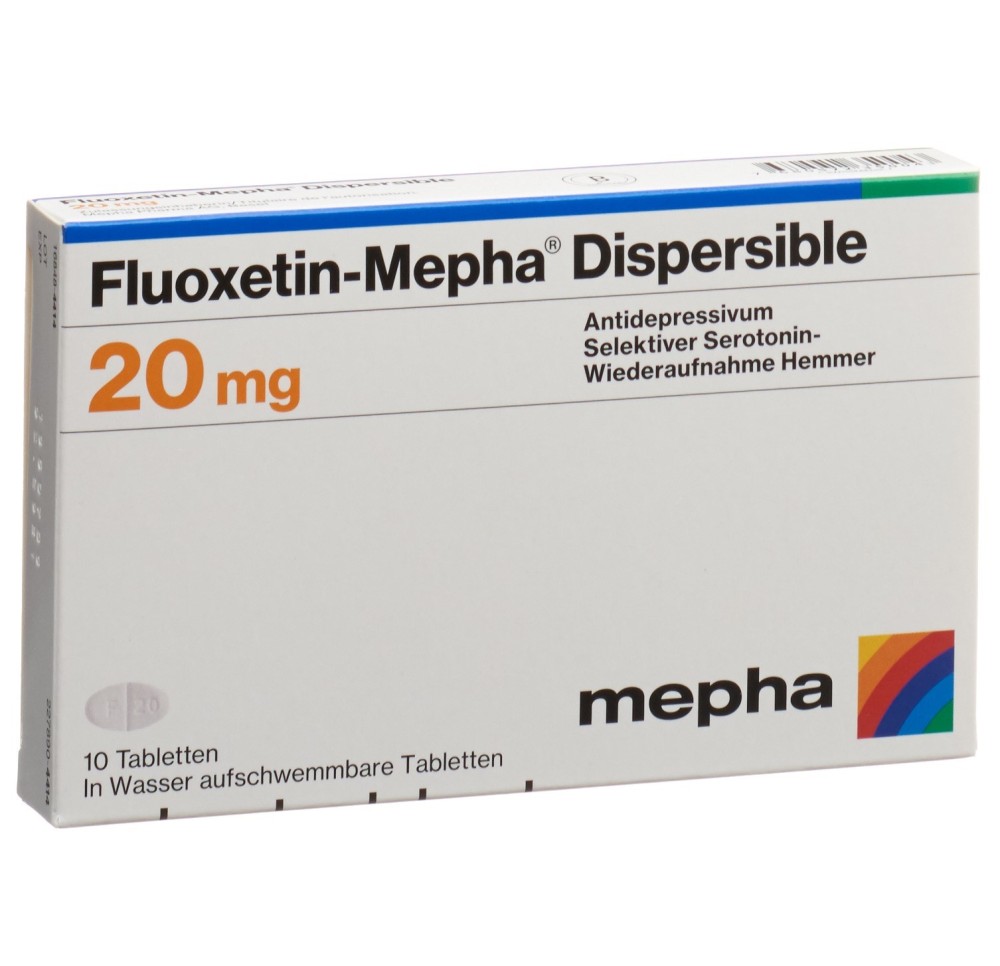 FLUOXETIN Mepha Dispersible cpr 20 mg 10 pce FLUOXETIN Mepha Dispersible cpr 20 mg 10 pce