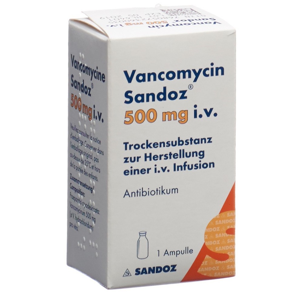 VANCOMYCINE Sandoz subst sèche 500 mg i.v. flac
