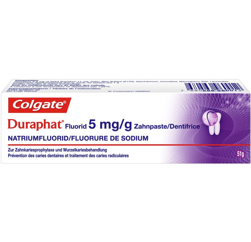 DURAPHAT Fluorid Dentifrice 5 mg/g tb 51 g DURAPHAT Fluorid Dentifrice 5 mg/g tb 51 g