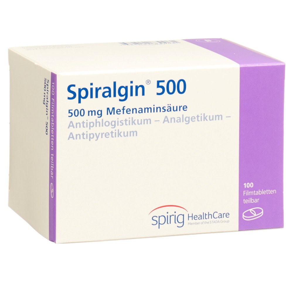 SPIRALGINE cpr pell 500 mg 100 pce SPIRALGINE cpr pell 500 mg 100 pce