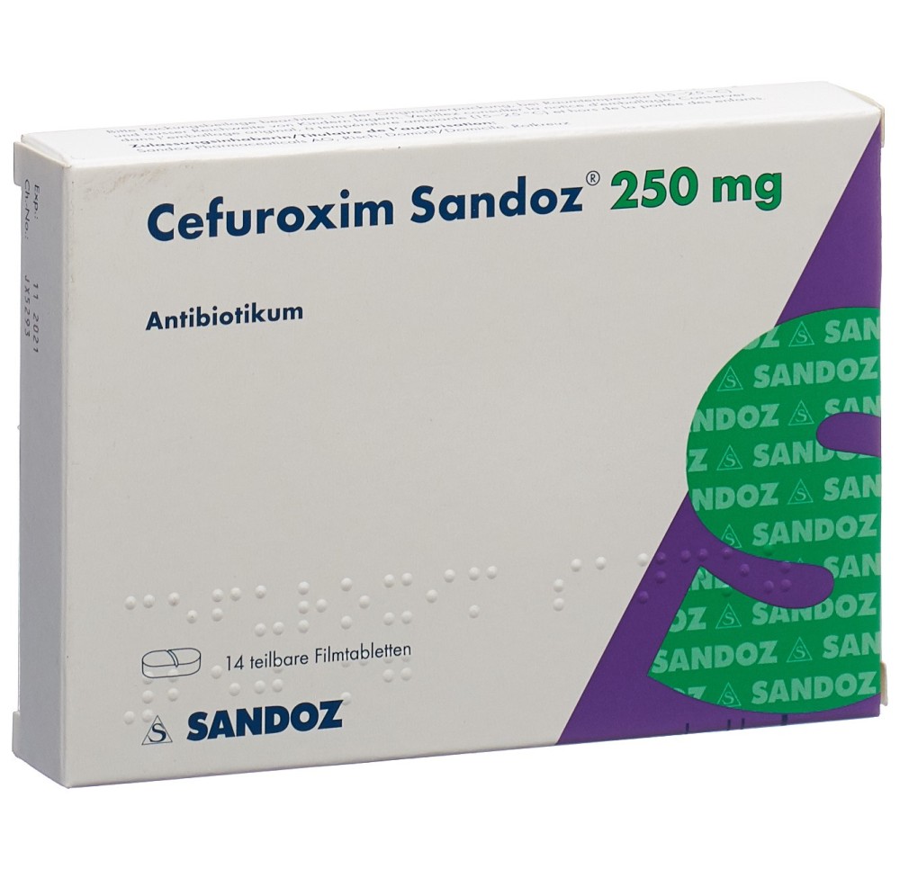CEFUROXIME Sandoz cpr pell 250 mg 14 pce CEFUROXIME Sandoz cpr pell 250 mg 14 pce