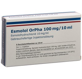 ESMOLOL OrPha sol inj 100 mg/10ml 5 flac 10 ml
