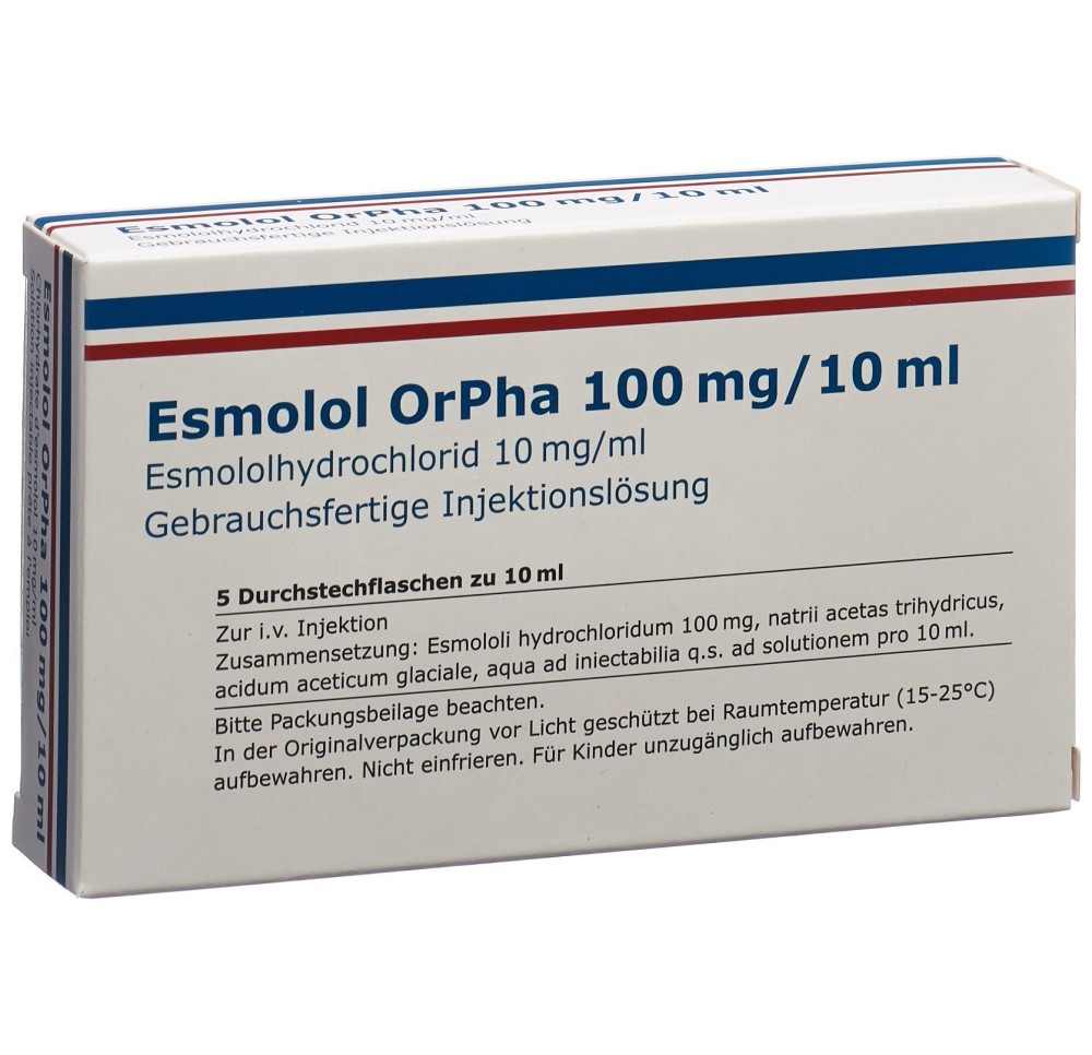 ESMOLOL OrPha sol inj 100 mg/10ml 5 flac 10 ml ESMOLOL OrPha sol inj 100 mg/10ml 5 flac 10 ml
