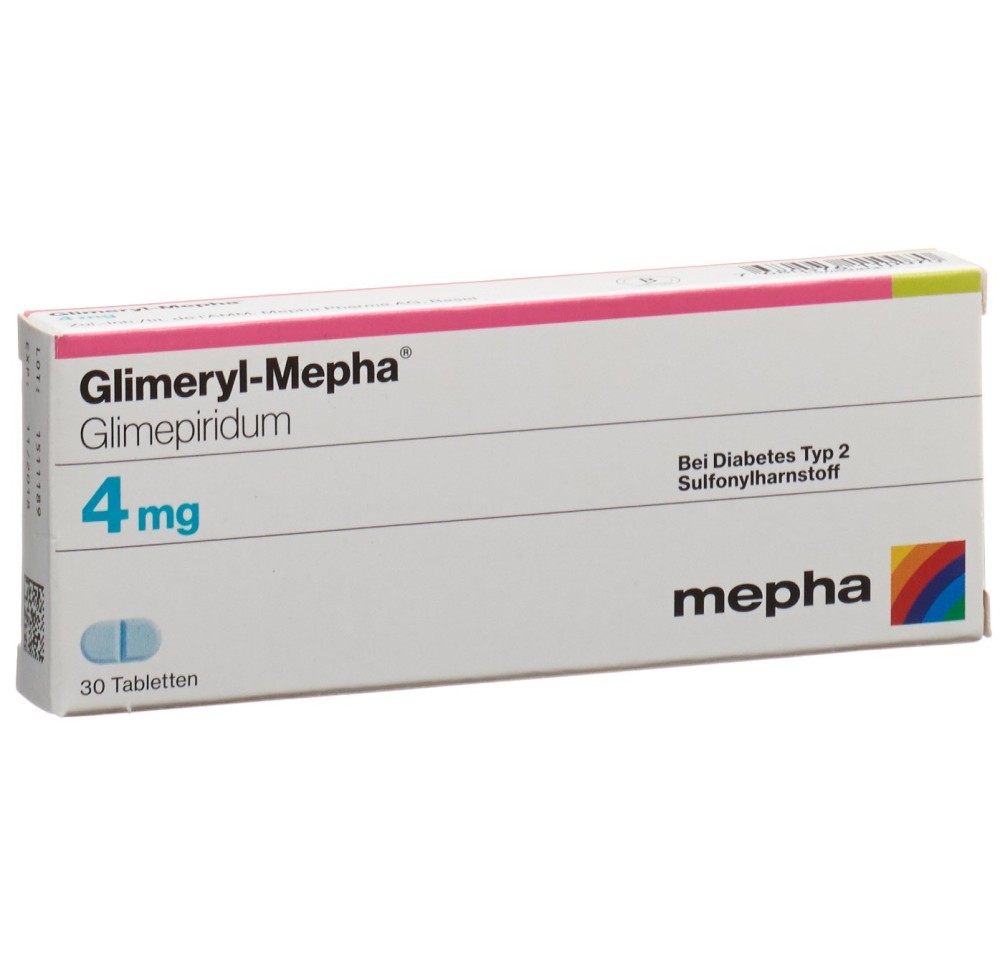 GLIMERYL Mepha cpr 4 mg 30 pce GLIMERYL Mepha cpr 4 mg 30 pce