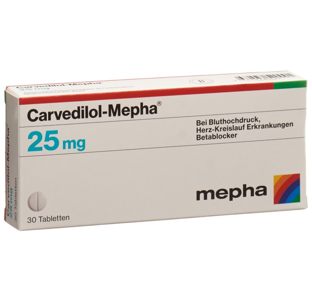 CARVEDILOL Mepha cpr 25 mg 30 pce CARVEDILOL Mepha cpr 25 mg 30 pce