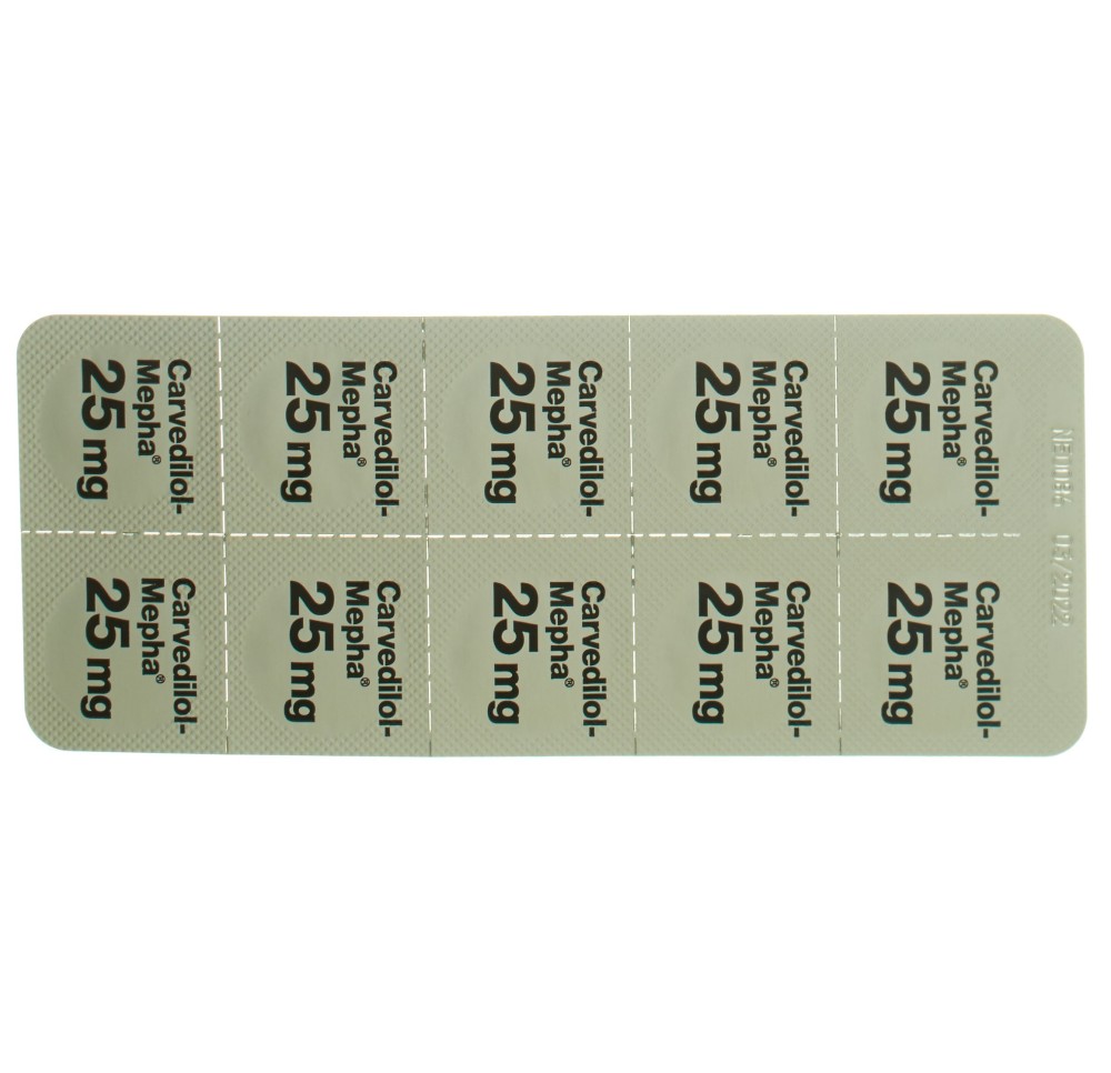 CARVEDILOL Mepha cpr 25 mg 100 pce CARVEDILOL Mepha cpr 25 mg 100 pce
