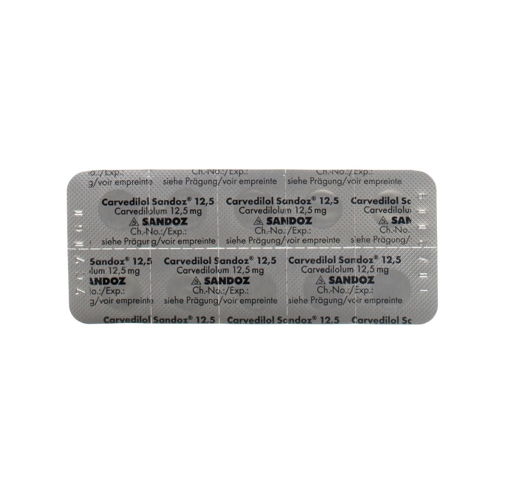 CARVEDILOL Sandoz cpr 12.5 mg 100 pce CARVEDILOL Sandoz cpr 12.5 mg 100 pce