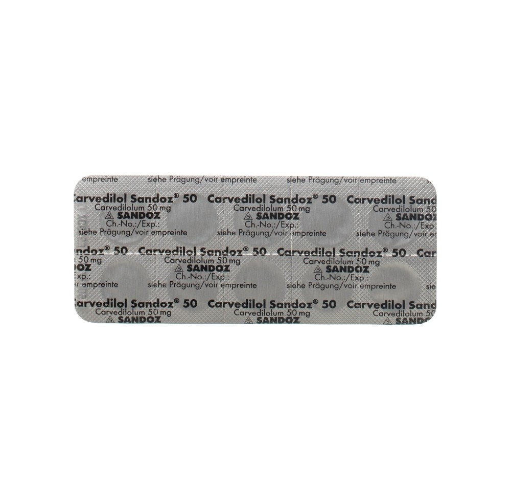 CARVEDILOL Sandoz cpr 50 mg 100 pce CARVEDILOL Sandoz cpr 50 mg 100 pce