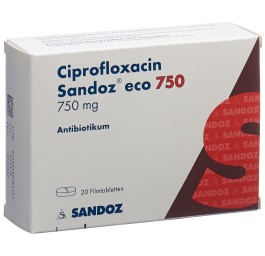 CIPROFLOXACINE Sandoz eco cpr pell 750 mg 20 pce