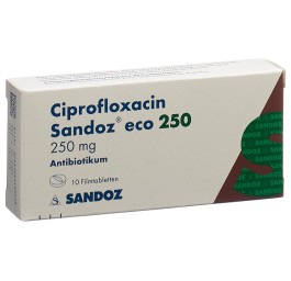 CIPROFLOXACINE Sandoz eco cpr pell 250 mg 10 pce