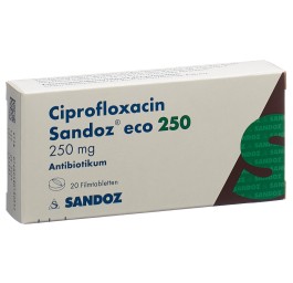 CIPROFLOXACINE Sandoz eco cpr pell 250 mg 20 pce