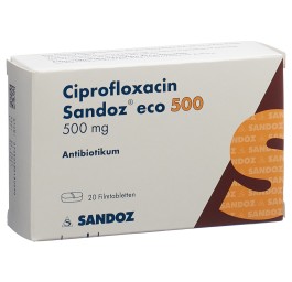 CIPROFLOXACINE Sandoz eco cpr pell 500 mg 20 pce