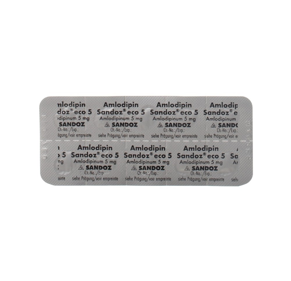 AMLODIPINE Sandoz eco cpr 5 mg 100 pce AMLODIPINE Sandoz eco cpr 5 mg 100 pce