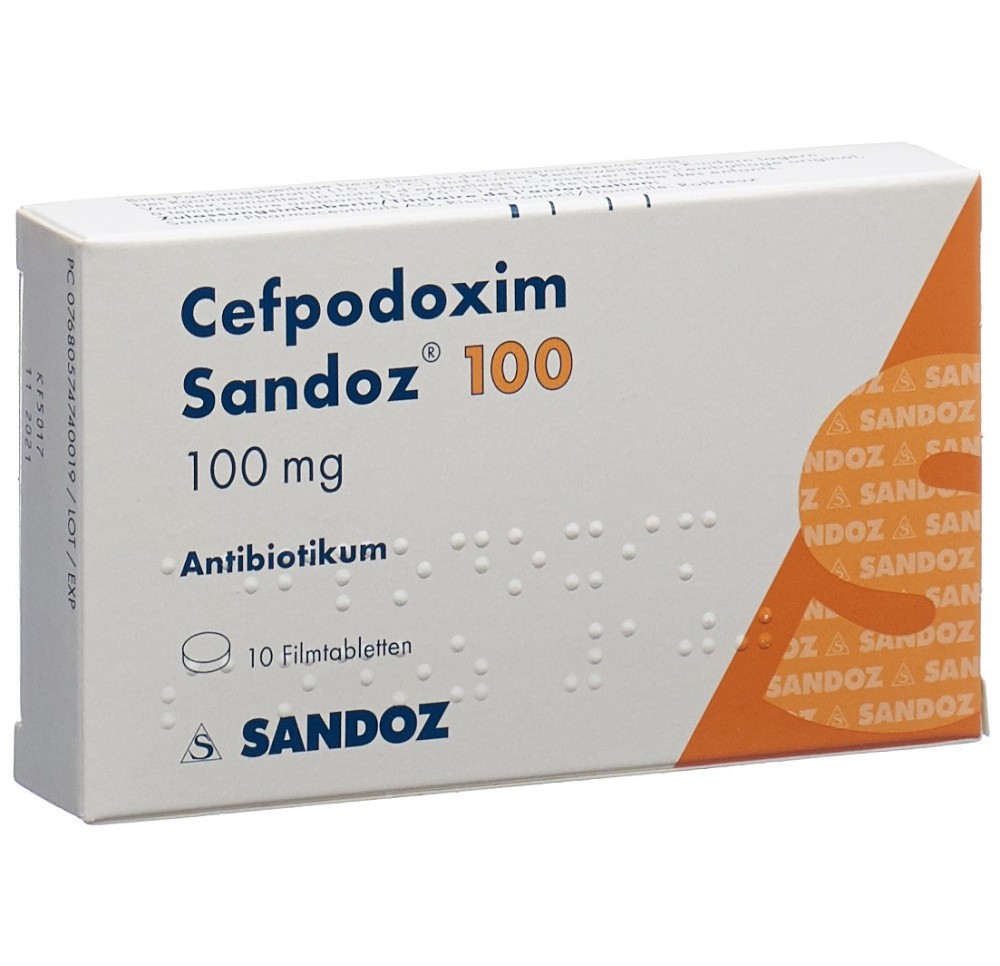 CEFPODOXIME Sandoz cpr pell 100 mg 10 pce CEFPODOXIME Sandoz cpr pell 100 mg 10 pce