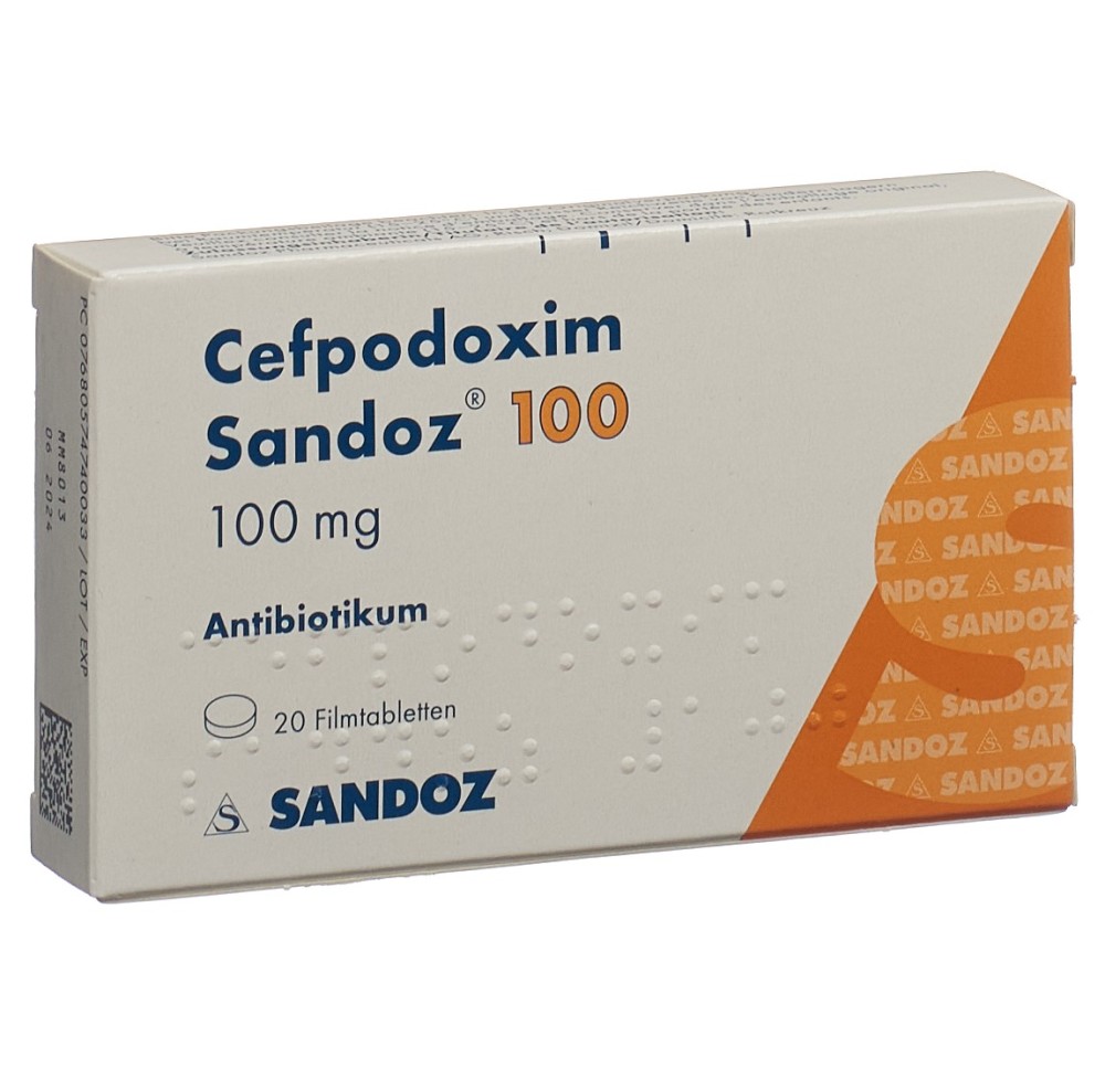 CEFPODOXIME Sandoz cpr pell 100 mg 20 pce CEFPODOXIME Sandoz cpr pell 100 mg 20 pce