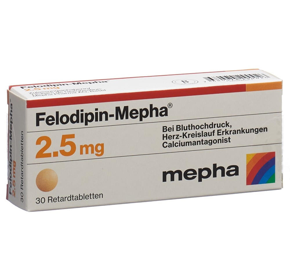 FELODIPIN Mepha cpr ret 2.5 mg 30 pce FELODIPIN Mepha cpr ret 2.5 mg 30 pce