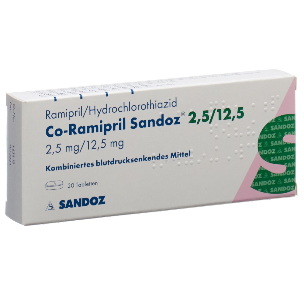 CO-RAMIPRIL Sandoz cpr 2.5/12.5 20 pce CO-RAMIPRIL Sandoz cpr 2.5/12.5 20 pce
