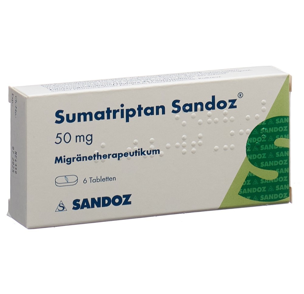 SUMATRIPTAN Sandoz cpr 50 mg 6 pce SUMATRIPTAN Sandoz cpr 50 mg 6 pce