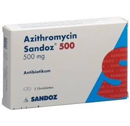 AZITHROMYCINE Sandoz cpr pell 500 mg 3 pce
