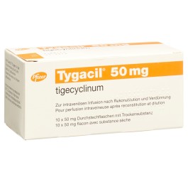 TYGACIL subst sèche 50 mg flac 10 pce